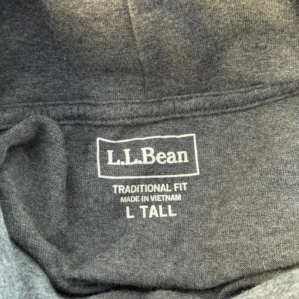 LL Bean‎ Carefree Unshrinkable Turtleneck Cotton Top Mens Size LT Gray Layers
